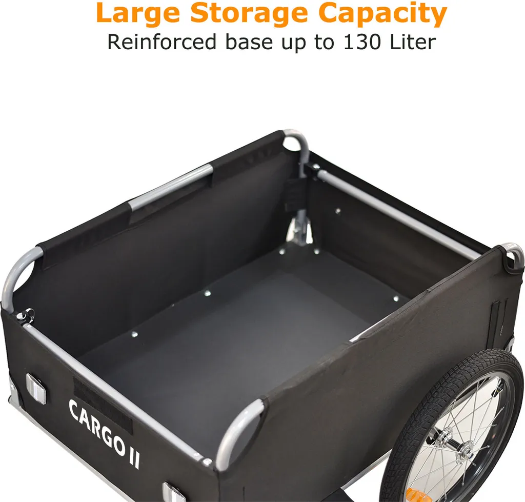 Tiggo VS Cargo II Fahrradanhänger mit 130 Litern Fassungsvermögen, faltbar – Bild 3