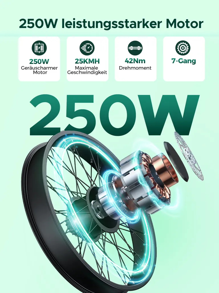 HillMiles E Bike, City E-Bike & E-Hollandrad mit 36V 13Ah Akku bis zu 80-100km, SHIMANO 7-Gang, 250W Motor&25km/h, MileCity1 – Bild 2